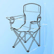 Set of 2 Folding Heavy-Duty Camping Chairs – Metal Frame – Slate Gray – Includes Cup Holder