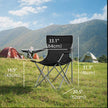 Set of 2 Outdoor Folding Camping Chairs – Metal – Black – Lightweight with Armrests, 120 kg Capacity