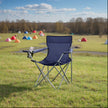 Set of 2 Outdoor Folding Camping Chairs – Metal – Black – Lightweight with Armrests, 120 kg Capacity