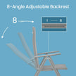 Folding Outdoor Chair – Fabric – Grey – 8-Angle Reclining Back, Max. Capacity 150 kg