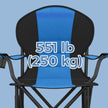 Folding Camping Chair – Heavy-Duty Metal – Grey and Black – Padded Seat with Cup Holder