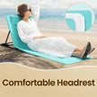 Folding Beach Sunlounger – Lightweight Fabric – Slate Grey – Portable with Reclining Backrest