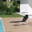 Sun Lounger – Fabric – Taupe – Adjustable Backrest with Sunshade