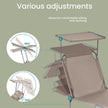 Sun Lounger – Fabric – Taupe – Adjustable Backrest with Sunshade