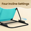 Set of 2 Folding Beach Sunloungers – Lightweight Fabric – Slate Grey – Reclining Backrest, Portable Design