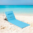 Set of 2 Folding Beach Sunloungers – Lightweight Fabric – Slate Grey – Reclining Backrest, Portable Design
