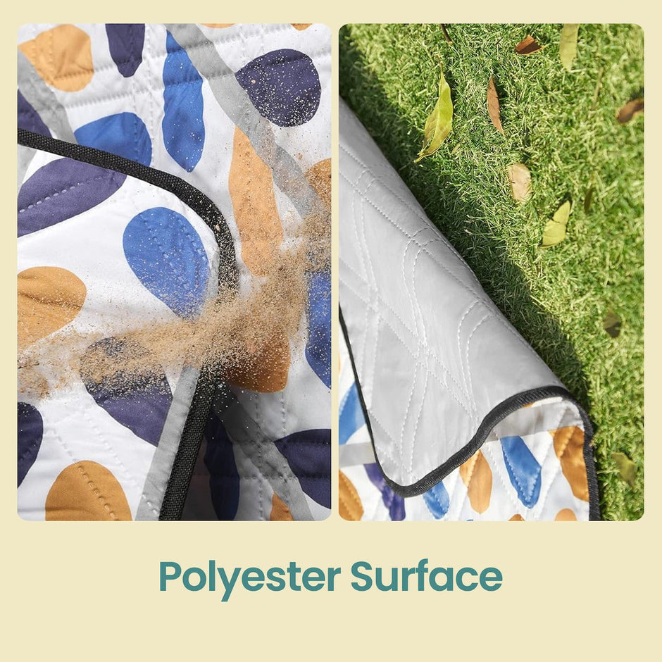 Large Picnic Blanket – Waterproof Fabric – Leaf Pattern – Machine Washable and Foldable
