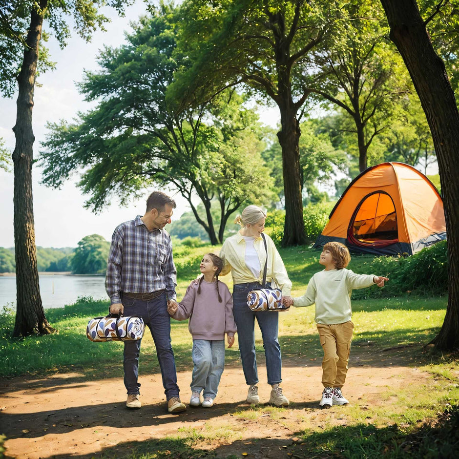 Large Picnic Blanket – Waterproof Fabric – Leaf Pattern – Machine Washable and Foldable