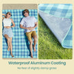 Picnic Blanket – Waterproof Material – Green and Blue – Large Foldable Mat with Windproof Pegs
