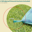 Picnic Blanket – Waterproof Material – Green and Blue – Large Foldable Mat with Windproof Pegs