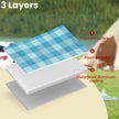 Picnic Blanket – Waterproof Material – Green and Blue – Large Foldable Mat with Windproof Pegs
