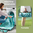 Large Waterproof Picnic Blanket – Fabric – Fern Pattern and Blue – Machine Washable, Foldable