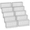 Metal Gabion Basket – Mesh – Silver – Set of 10, 100 x 50 x 30 cm for Garden Fence Wall Partition