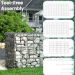 Metal Gabion Basket – Galvanized Steel – Silver – for Stone Wall Partition and Garden Fence