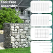 Gabion Cage – Galvanized Metal – Silver – 100 x 30 x 30 cm with 10 x 5 cm Mesh