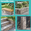 Gabion Cage – Galvanized Metal – Silver – 100 x 30 x 30 cm with 10 x 5 cm Mesh
