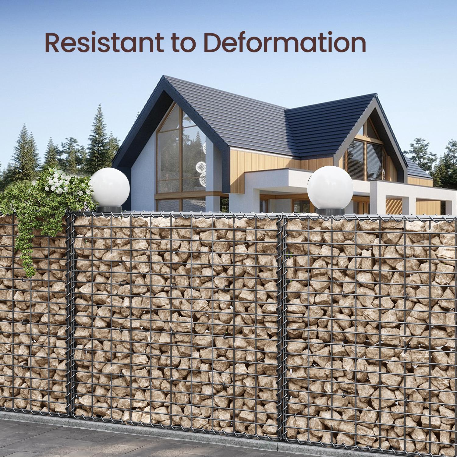Metal Gabion Cage Basket – Silver – 100 x 95 x 30 cm – Garden Fence Wall Partition