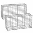 Metal Gabion Basket – Mesh – Silver – Set of 2 for Garden Fence Wall Partition