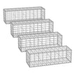 Gabion Cage – Galvanized Metal – Silver – 100 x 30 x 30 cm with 10 x 5 cm Mesh