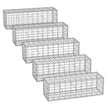 Gabion Cage – Galvanized Metal – Silver – 100 x 30 x 30 cm with 10 x 5 cm Mesh
