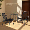 Garden Furniture Set – Metal – Ink Black – Includes 2 Acapulco Chairs and Side Table