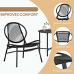 Garden Furniture Set – Metal – Ink Black – Includes 2 Acapulco Chairs and Side Table