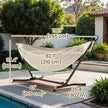 Double Hammock with Stand – Fabric – Black and Beige – 529 lb Load Capacity