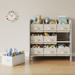 Toy Organiser – Non-Woven Fabric – Cloud White – Spacious Design with 9 Storage Boxes