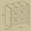 Toy Organiser – Non-Woven Fabric – Cloud White – Spacious Design with 9 Storage Boxes