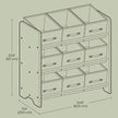 Toy Organiser – Non-Woven Fabric – Cloud White – Spacious Design with 9 Storage Boxes