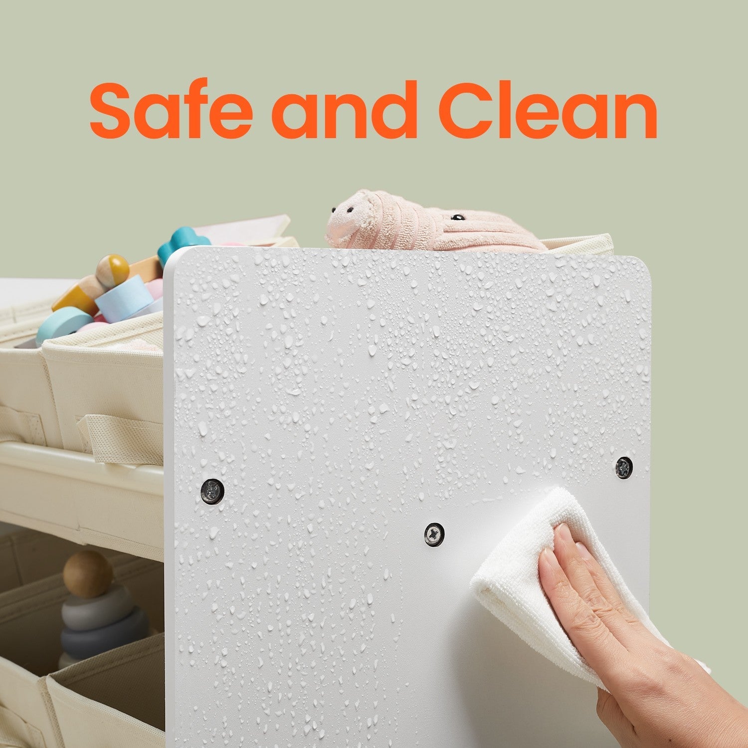 Toy Organiser – Non-Woven Fabric – Cloud White – Spacious Design with 9 Storage Boxes