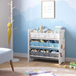 Toy Organiser – Non-Woven Fabric – Cloud White with Pattern – Spacious Design with 9 Storage Boxes