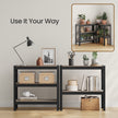 5-Tier Shelving Unit – Metal – Silver/Greige and Black/Rustic Brown – Adjustable Shelves, 650 kg Capacity