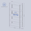 5-Tier Shelving Unit – Metal – Silver/Greige and Black/Rustic Brown – Adjustable Shelves, 650 kg Capacity