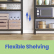 5-Tier Shelving Unit – Steel – Silver/Greige and Black/Rustic Brown – Adjustable Shelves with 650 kg Load Capacity