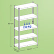5-Tier Shelving Unit – Steel – Silver/Greige and Black/Rustic Brown – Adjustable Shelves with 650 kg Load Capacity