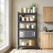 5-Tier Shelving Unit – Steel – Silver/Greige and Black/Rustic Brown – Adjustable Shelves with 650 kg Load Capacity