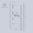 5-Tier Shelving Unit – Metal – Silver/Greige and Black/Rustic Brown – Adjustable Shelves, 650 kg Capacity