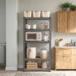 5-Tier Shelving Unit – Steel – Silver/Greige and Black/Rustic Brown – Adjustable Shelves with 650 kg Load Capacity
