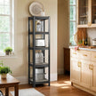 5-Tier Storage Shelf – Wood and Metal – Rustic Brown and Black – Adjustable and Heavy Duty
