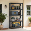 5-Tier Shelving Unit – Steel – Silver/Greige and Black/Rustic Brown – Adjustable, Industrial Design with 650 kg Load Capacity