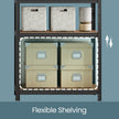 5-Tier Shelving Unit – Steel – Silver/Greige and Black/Rustic Brown – Adjustable, Industrial Design with 650 kg Load Capacity