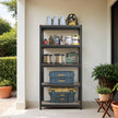 5-Tier Shelving Unit – Steel – Silver/Greige and Black/Rustic Brown – Adjustable, Industrial Design with 650 kg Load Capacity