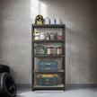 5-Tier Shelving Unit – Steel – Silver/Greige and Black/Rustic Brown – Adjustable, Industrial Design with 650 kg Load Capacity