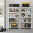 Garage Storage Shelving – Metal – Silver – Set of 2, Adjustable 5-Tier Design, Maximum Load 650 kg