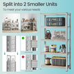 Garage Storage Shelving – Metal – Silver – Set of 2, Adjustable 5-Tier Design, Maximum Load 650 kg