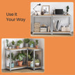 4-Tier Shelving Unit – Steel – Blue/Black/Rustic Brown – 520 kg Load Capacity