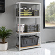 4-Tier Garage Storage Shelving – Steel – Silver – Heavy-Duty Load Capacity 520 kg