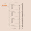 4-Tier Steel Shelving Unit – Grey – Heavy-Duty Storage Solution – Load Capacity 520 kg