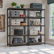 Garage Storage Shelving – Metal – Black – Adjustable 5-Tier Unit, Set of 2, 50 x 100 x 200 cm, 650 kg Load Capacity